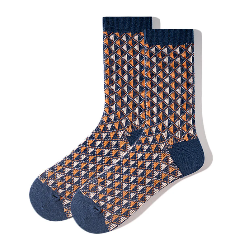 Retro Diamond Plaid Tube Socks - Image 5