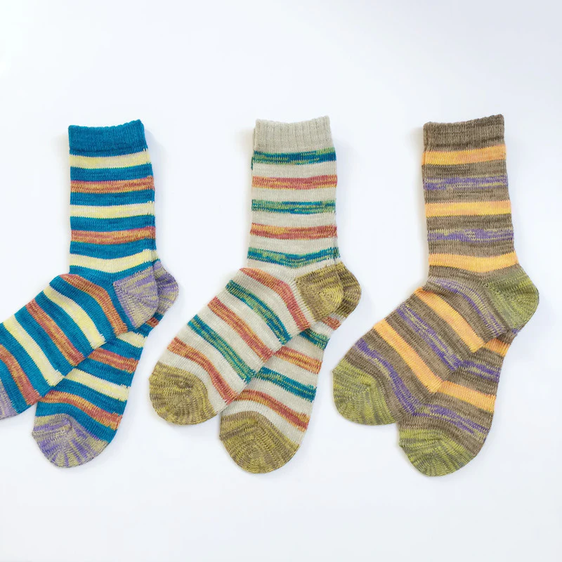 Thick Thread Color Stripes Mid-Calf Length Men's Socks Cotton Socks Retro Casual Cotton Socks - Image 5