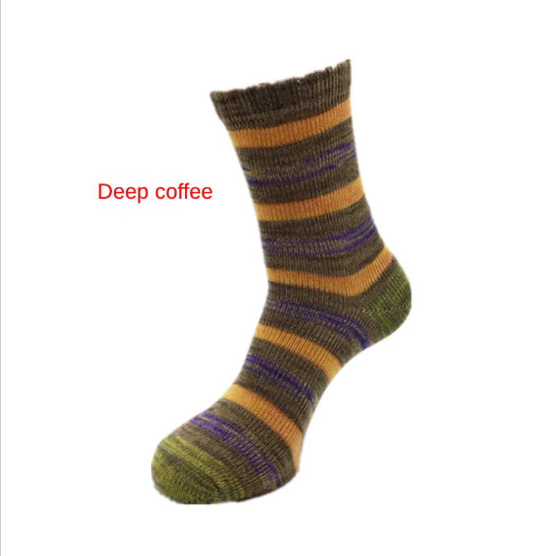 Thick Thread Color Stripes Mid-Calf Length Men's Socks Cotton Socks Retro Casual Cotton Socks - Image 6
