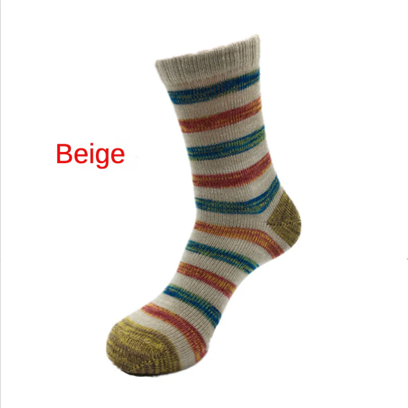 Thick Thread Color Stripes Mid-Calf Length Men's Socks Cotton Socks Retro Casual Cotton Socks - Image 7