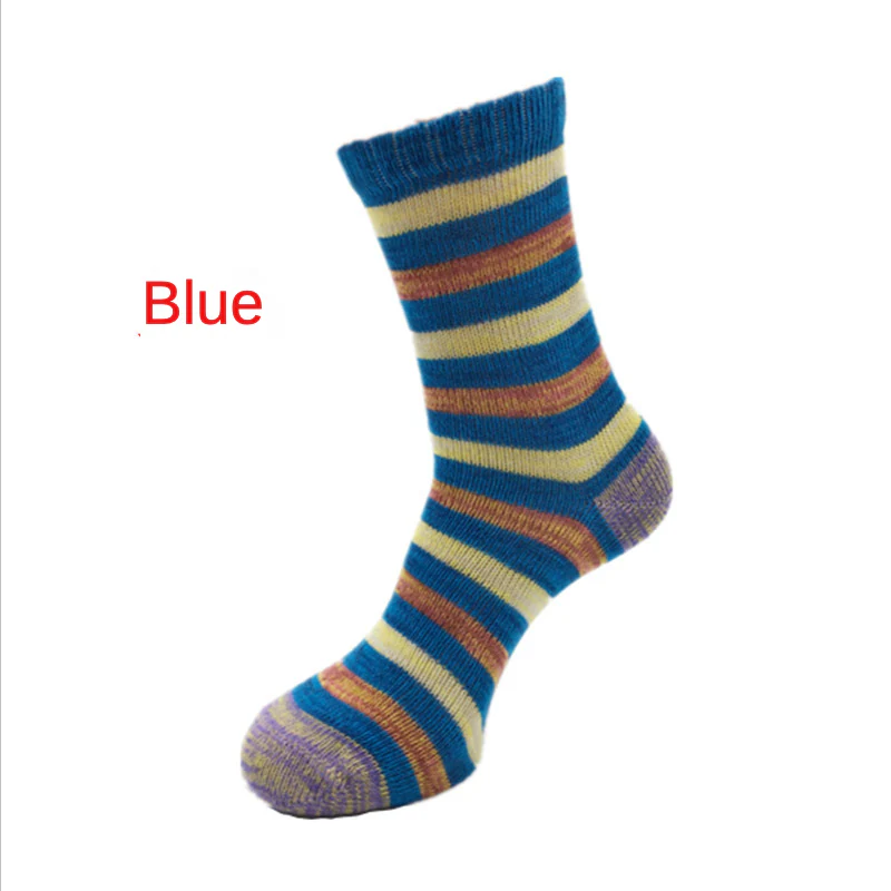 Thick Thread Color Stripes Mid-Calf Length Men's Socks Cotton Socks Retro Casual Cotton Socks - Image 8