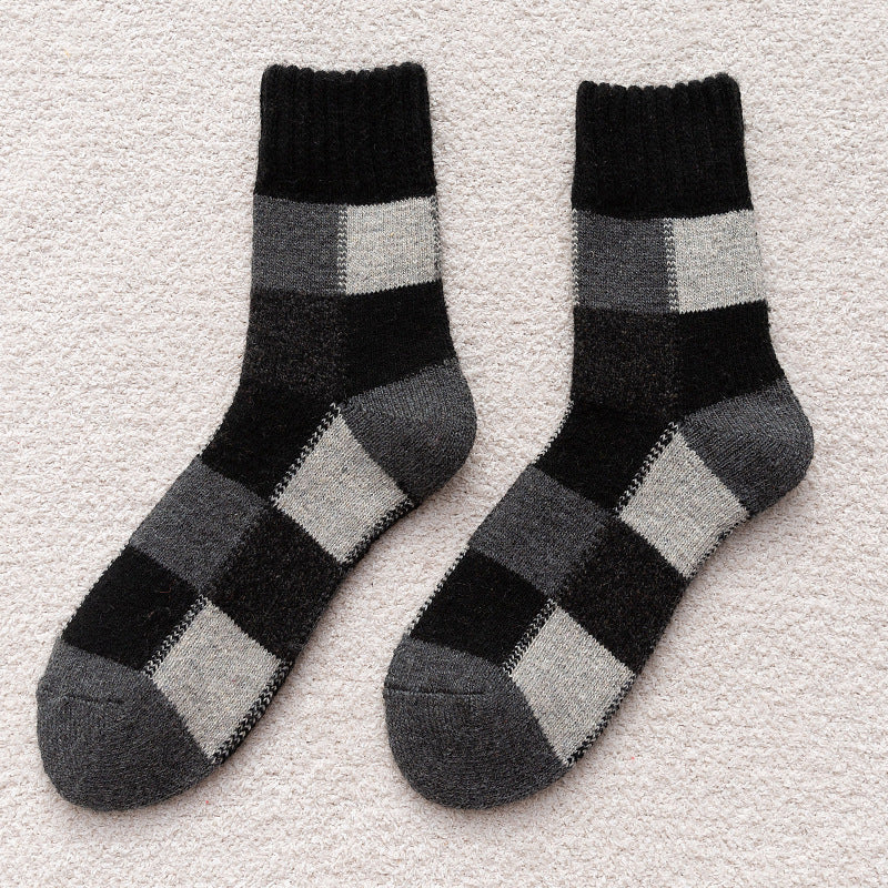 Thickened Fleece-Lined Warm Retro Extra Thick Plaid Tube Socks - Image 6