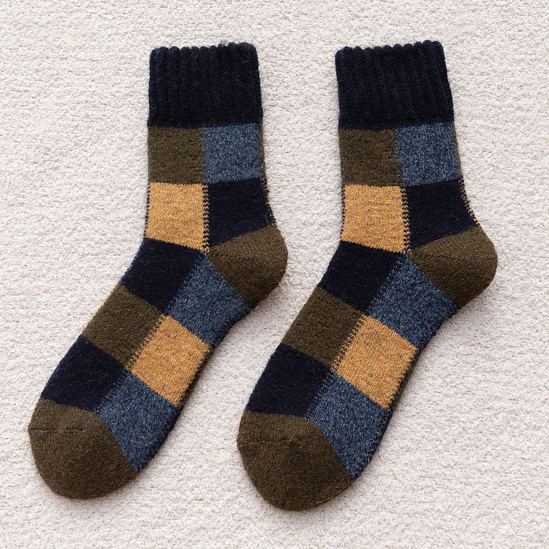 Thickened Fleece-Lined Warm Retro Extra Thick Plaid Tube Socks - Image 7