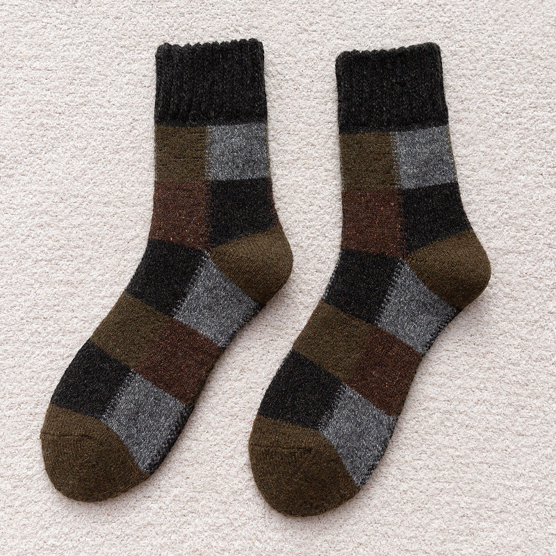 Thickened Fleece-Lined Warm Retro Extra Thick Plaid Tube Socks - Image 9