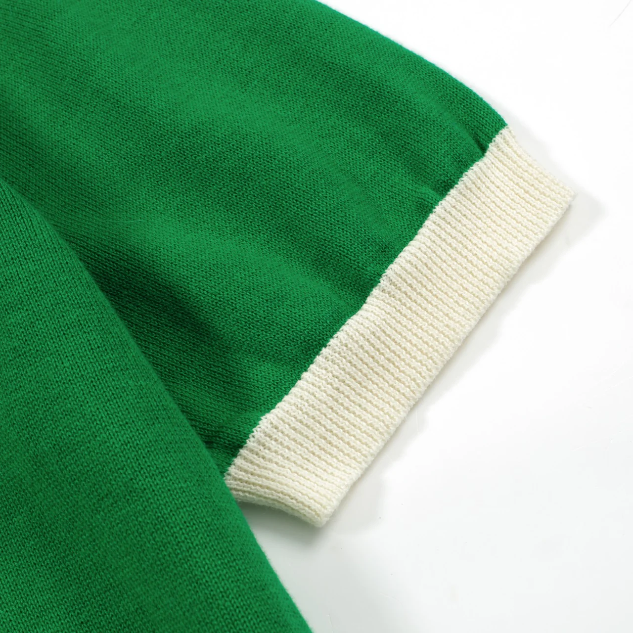 Women Green Knitted short Sleeves Knitwear - Image 4