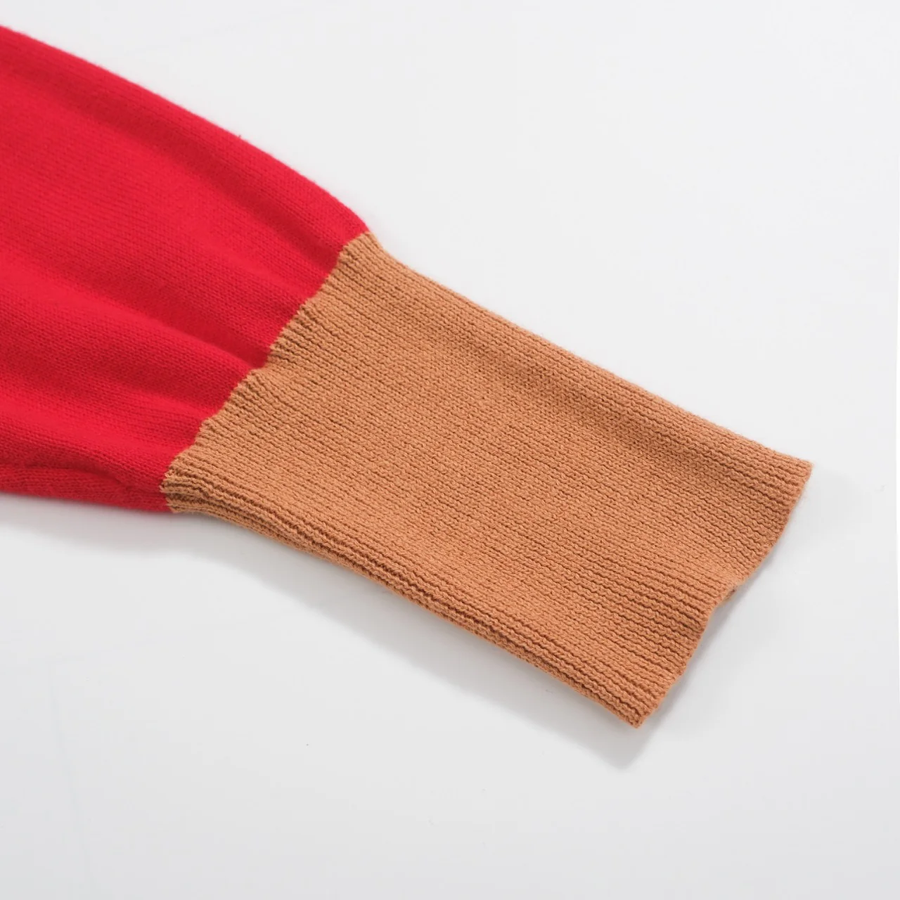 Women’s Pink French Bulldog Sweater – Red Sleeves & Retro Vibe - Image 6