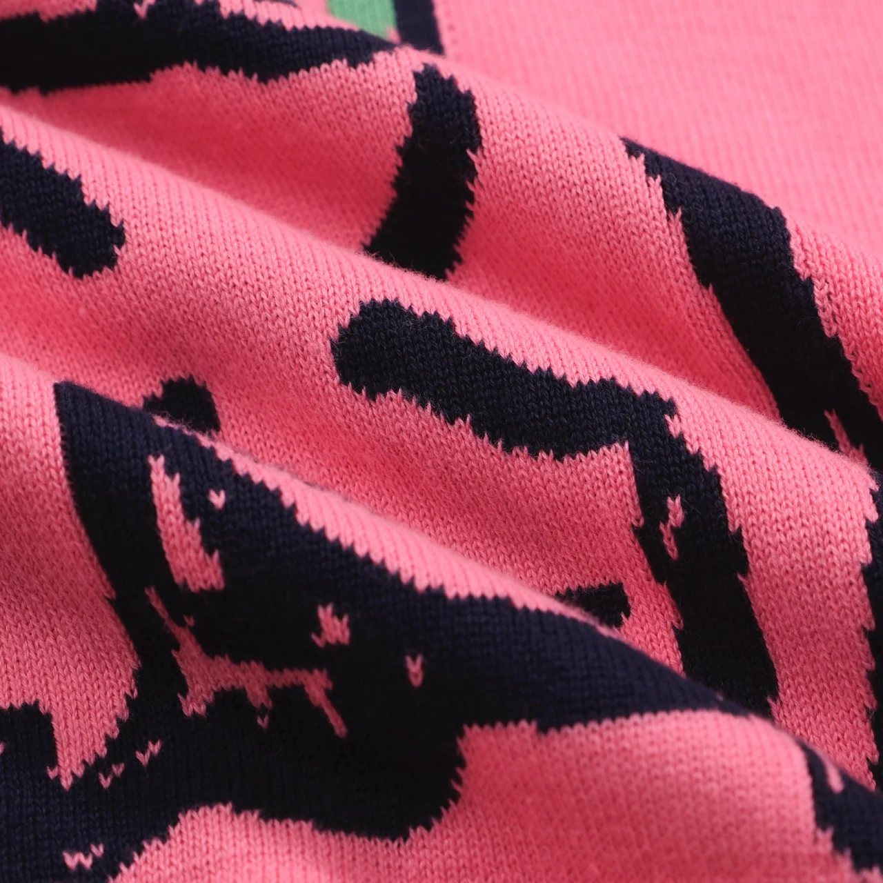 Women’s Pink French Bulldog Sweater – Red Sleeves & Retro Vibe - Image 8