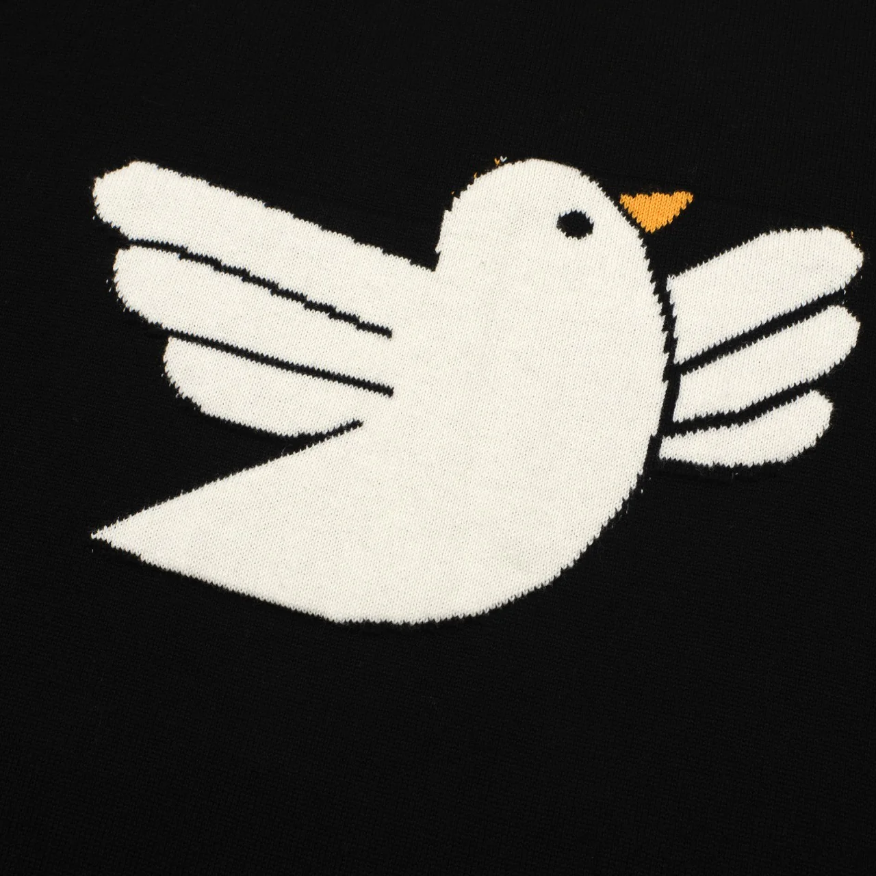 Women Yellow Pigeon Knitted Black Short Sleeves Knitwear - Image 3