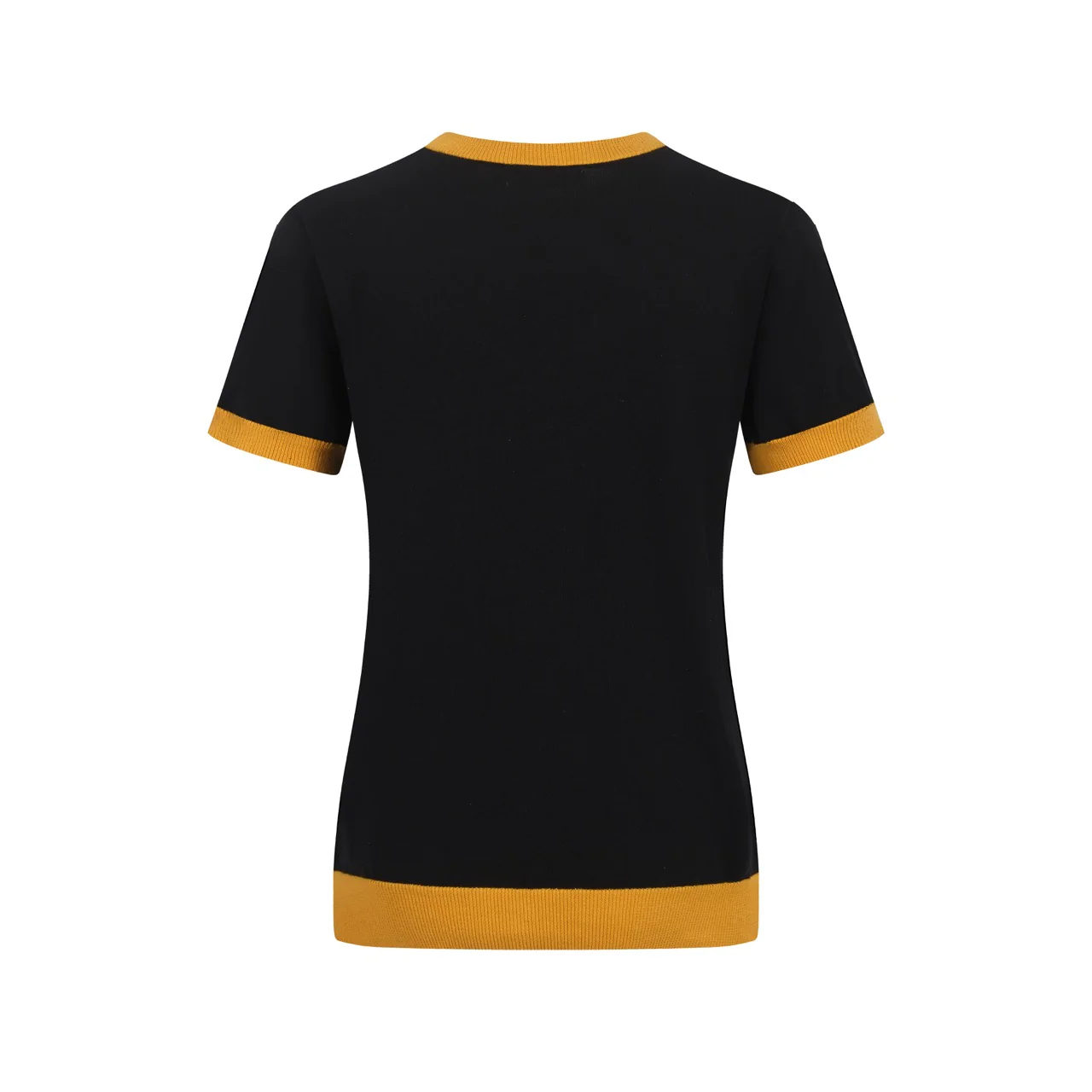 Women's Black Knitted T-shirt With Sun - Image 3