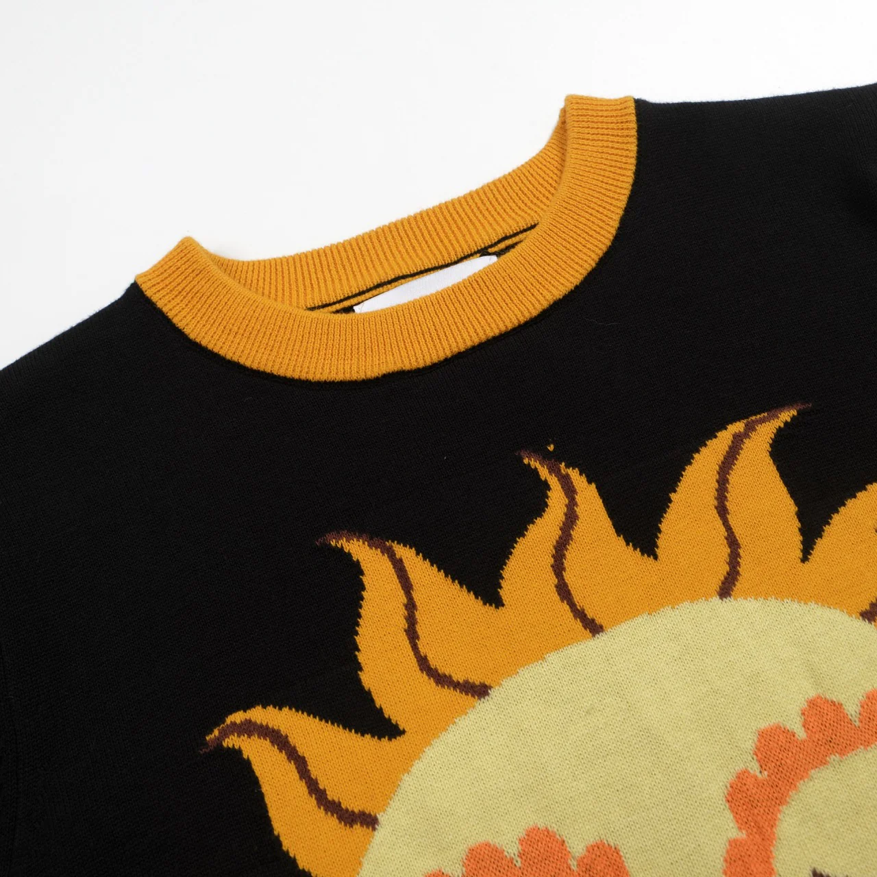 Women's Black Knitted T-shirt With Sun - Image 4