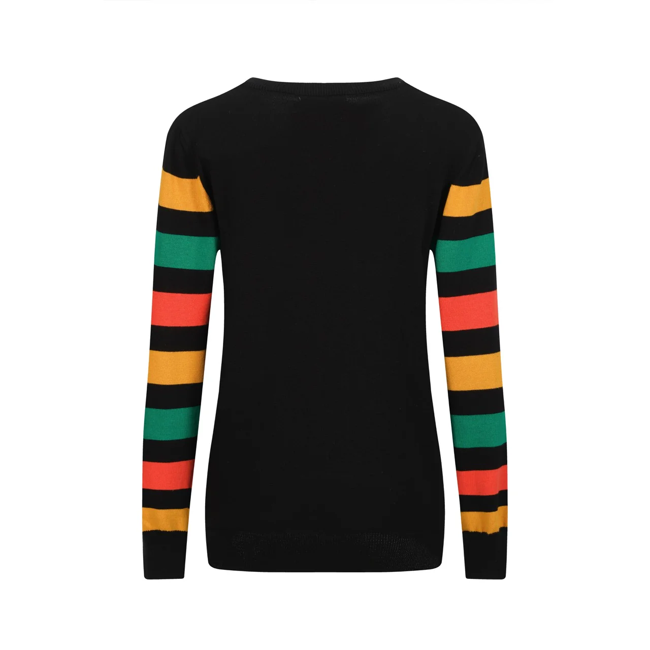 Women's black stripe star vintage knit knitwear - Image 3