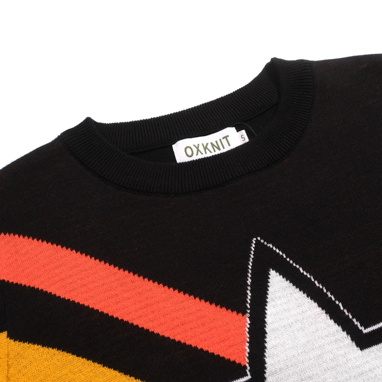 Women's black stripe star vintage knit knitwear - Image 4