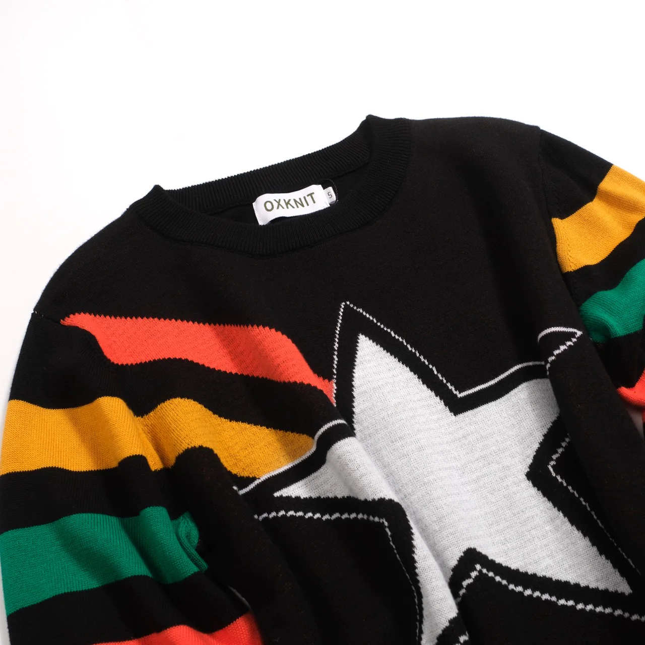 Women's black stripe star vintage knit knitwear - Image 8