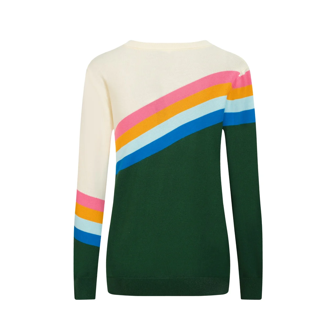 Women's green diagonal stripe vintage knitwear - Image 3