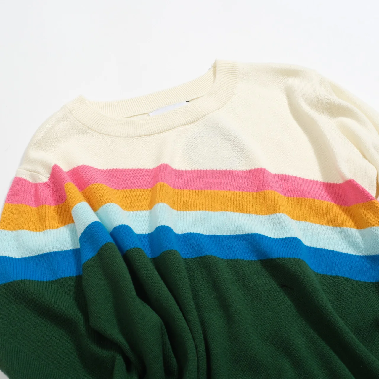 Women's green diagonal stripe vintage knitwear - Image 7