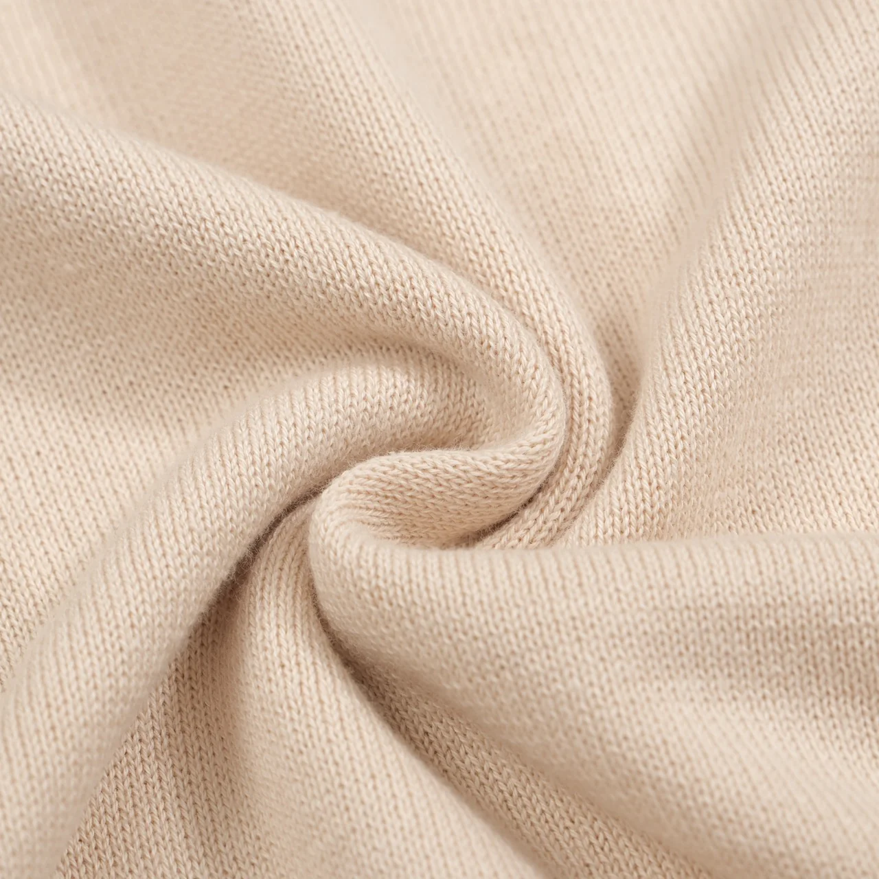 Women's khaki knitted V-neck embroidered T-shirt - Image 8