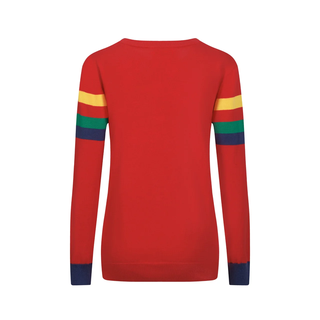 Women's red vintage striped jacquard knitwear - Image 3