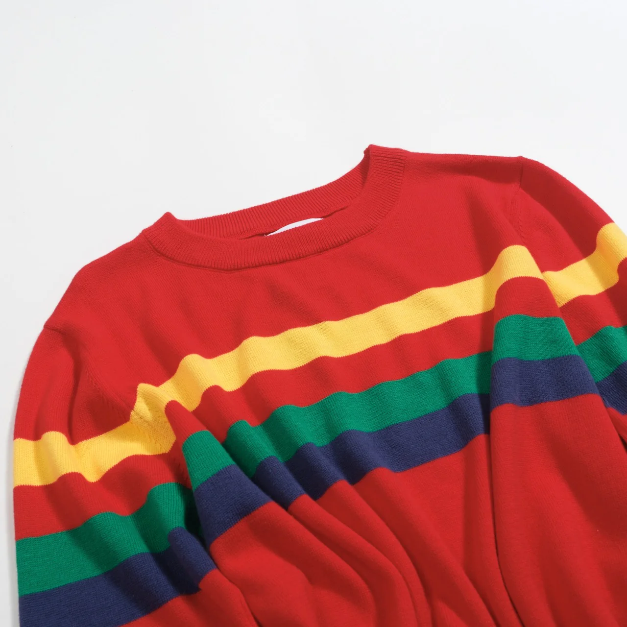 Women's red vintage striped jacquard knitwear - Image 9