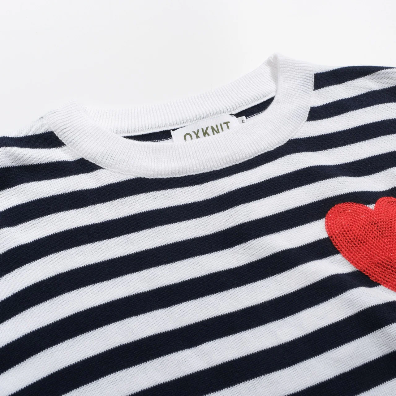 Women's stripe love vintage knit long-sleeved knitwear - Image 4