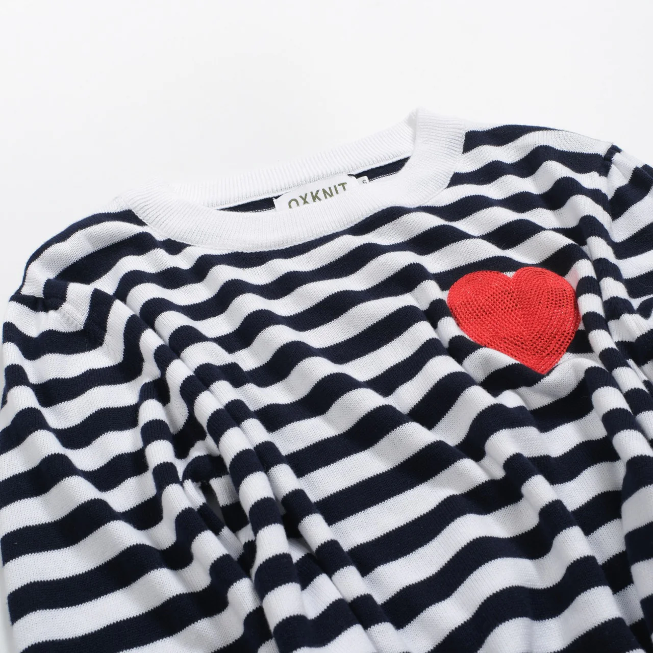 Women's stripe love vintage knit long-sleeved knitwear - Image 9