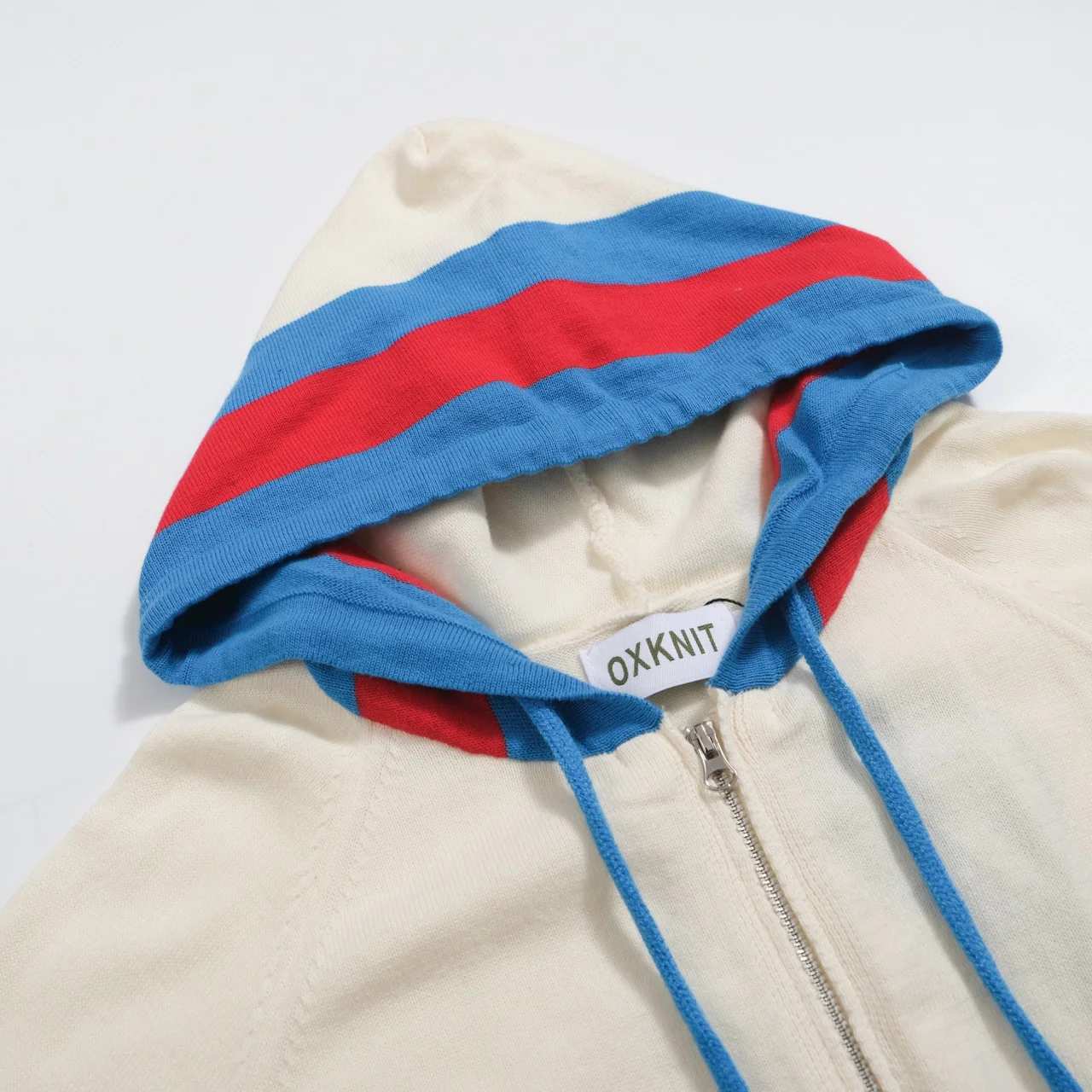 Women's white vintage knit hoodie cardigan - Image 4