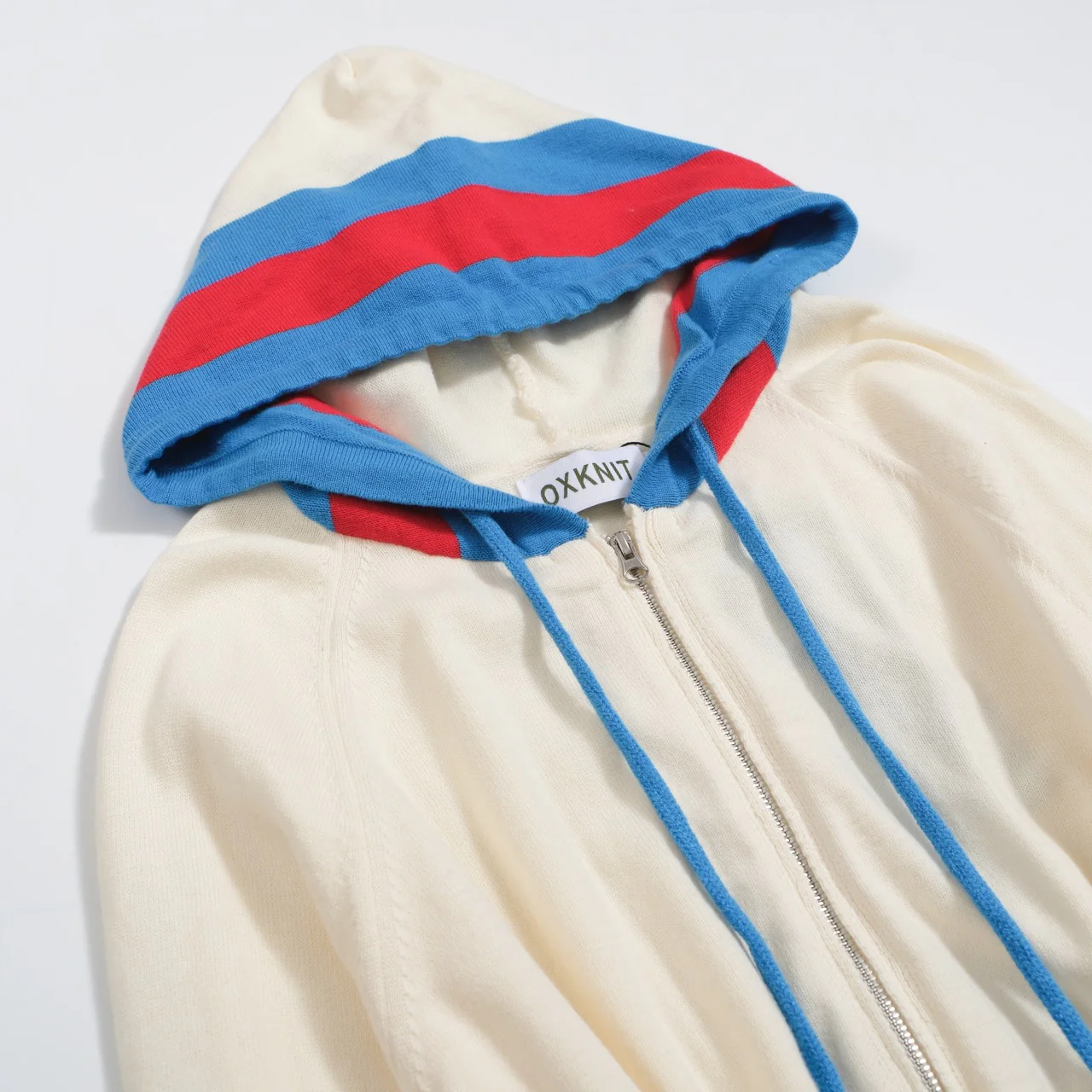 Women's white vintage knit hoodie cardigan - Image 5